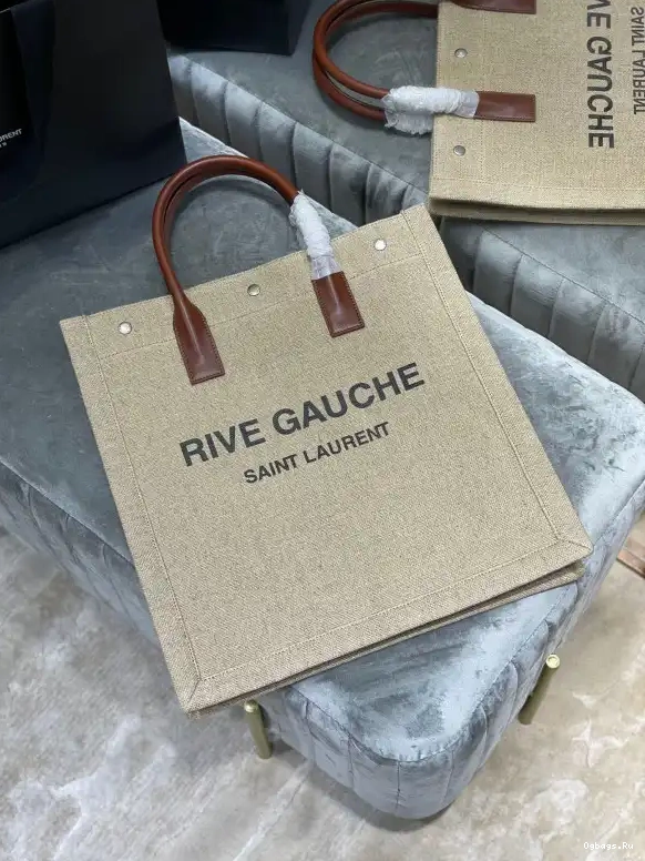 COTTON S AND RIVE N YSL SHOPPING GAUCHE IN LINEN BAG 0611